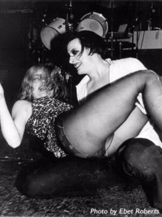 Dave Vanian of the Damned trys to warm up the cold New York reception - (CBGB's site)